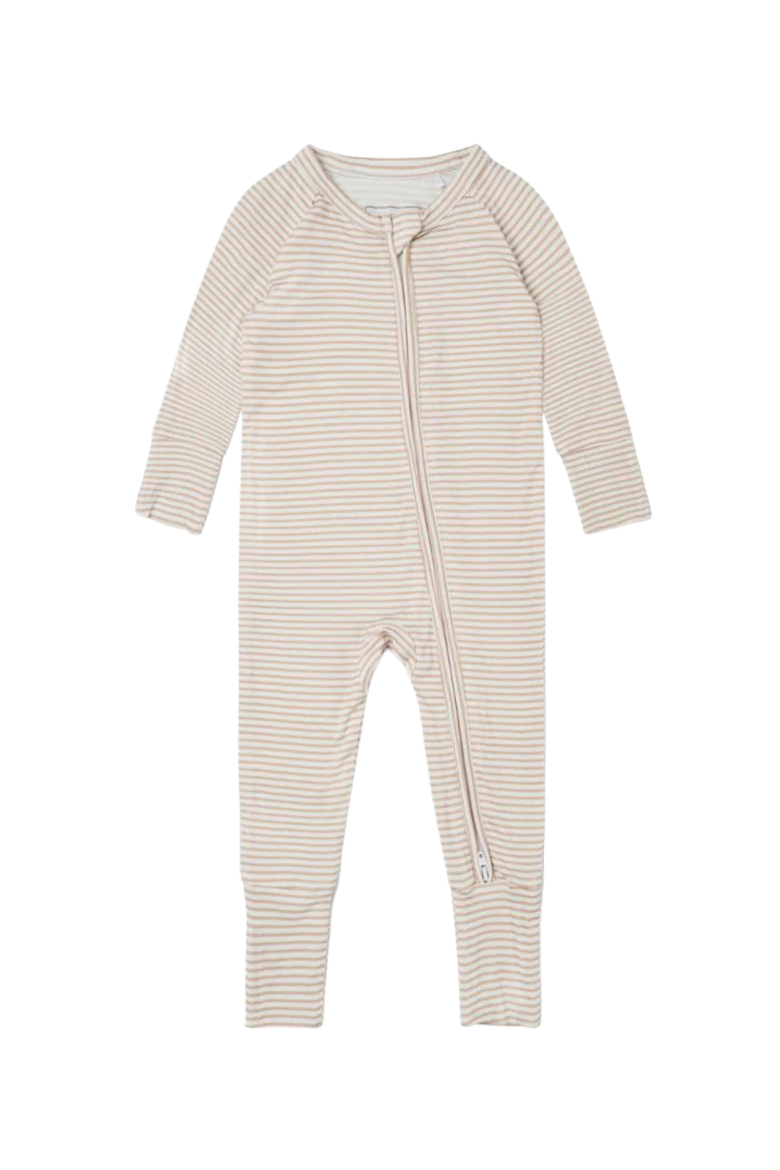 Long Sleeve and Pants Sleeper, Alternate, color, Oatmeal Stripe