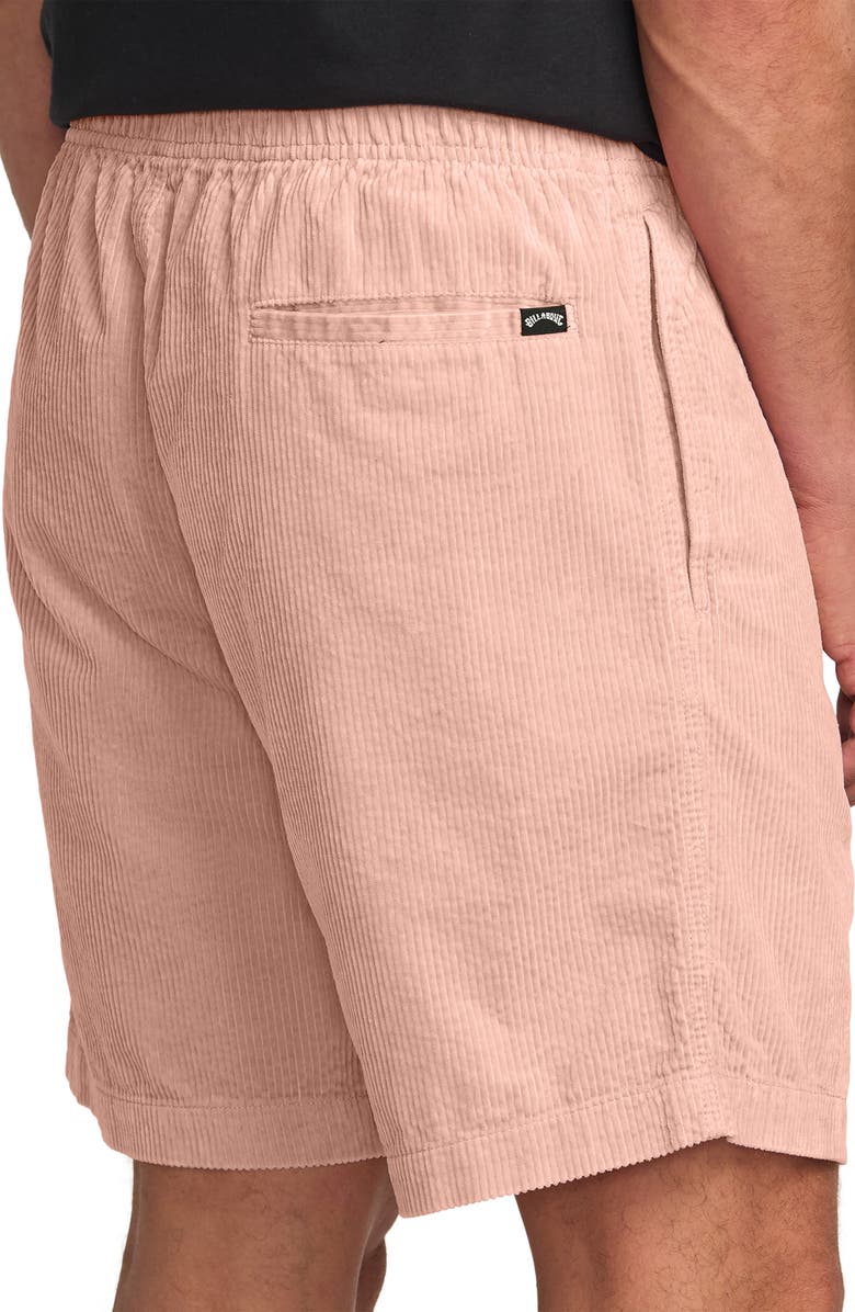 Billabong Larry Layback Cotton Corduroy Shorts, Alternate, color, Dusty Pink