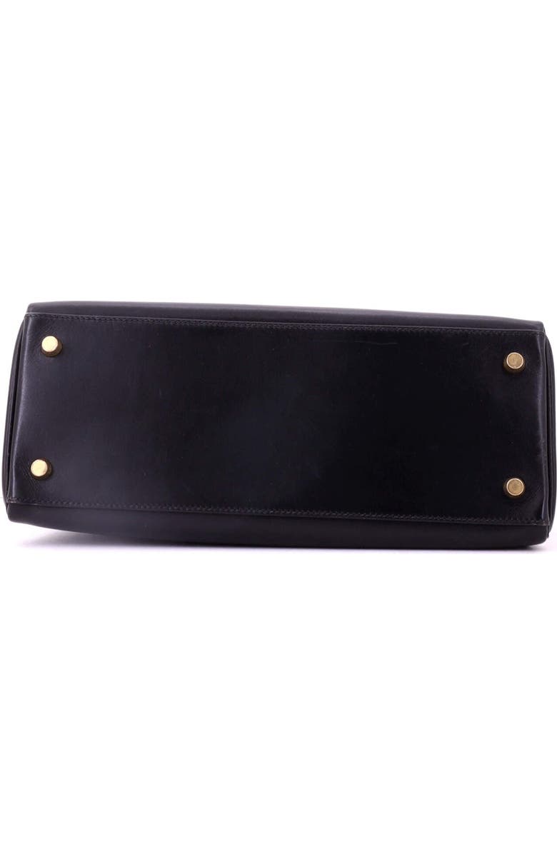 Pre-Owned Hermes Kelly Handbag Black Box Calf with Gold Hardware 28, Alternate, color, Noir