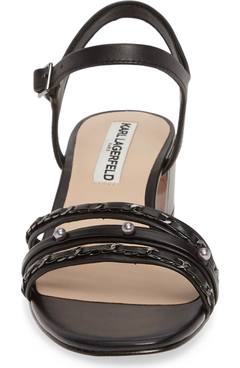 KARL LAGERFELD PARIS Tori Imitation Pearl Sandal, Alternate, color,