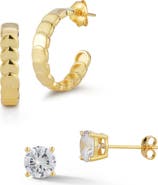 GLAZE JEWELRY Set of 2 14K Gold Plated Silver Earrings