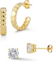 GLAZE JEWELRY Set of 2 14K Gold Plated Silver Earrings