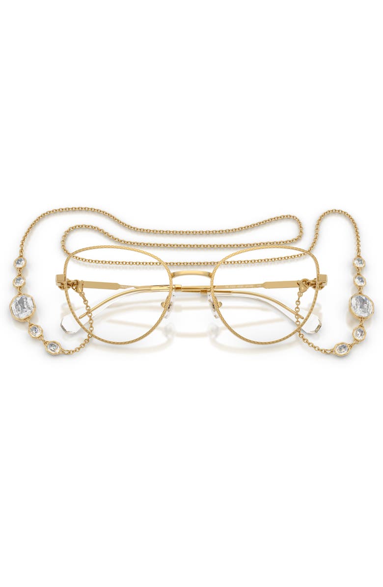 Swarovski 52mm Cat Eye optical glasses, Alternate, color, Gold