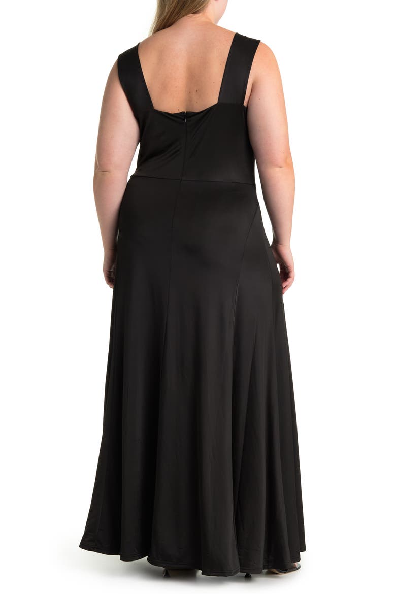 Geneva Sleeveless Slinky Maxi Dress, Alternate, color, BLACK