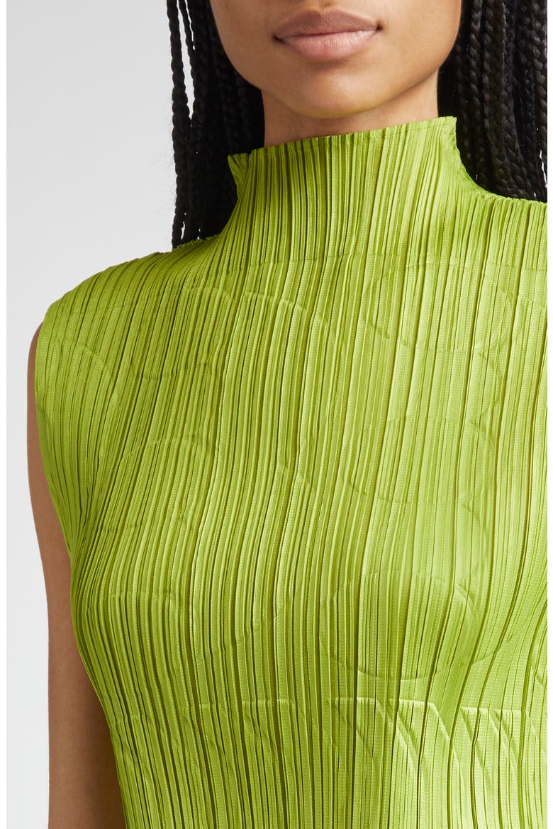 Tune Pleated Crop Top, Alternate, color, YELLOW GREEN
