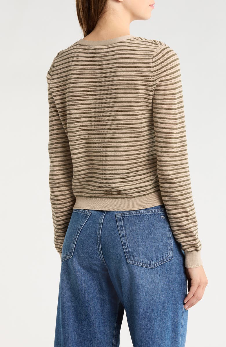 rag & bone Zane Stripe Cardigan, Alternate, color, Sandstorm