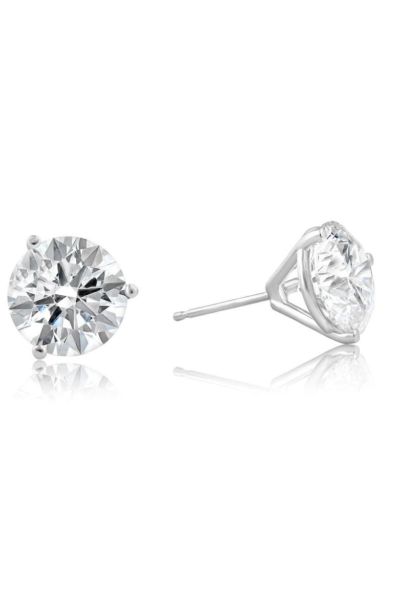 Bliss Diamond Certified 6 Ct tw 14k Gold Lab Grown Round-Cut Diamond Martini Studs, Alternate, color, 14K White Gold
