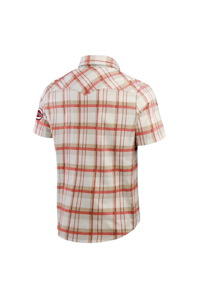 Men's Darius Rucker Collection by Fanatics Red Cincinnati Reds Plaid Full-Snap Shirt, Alternate, color, Red