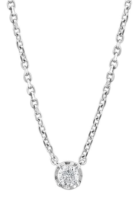 Sterling Silver Diamond Pendant Necklace