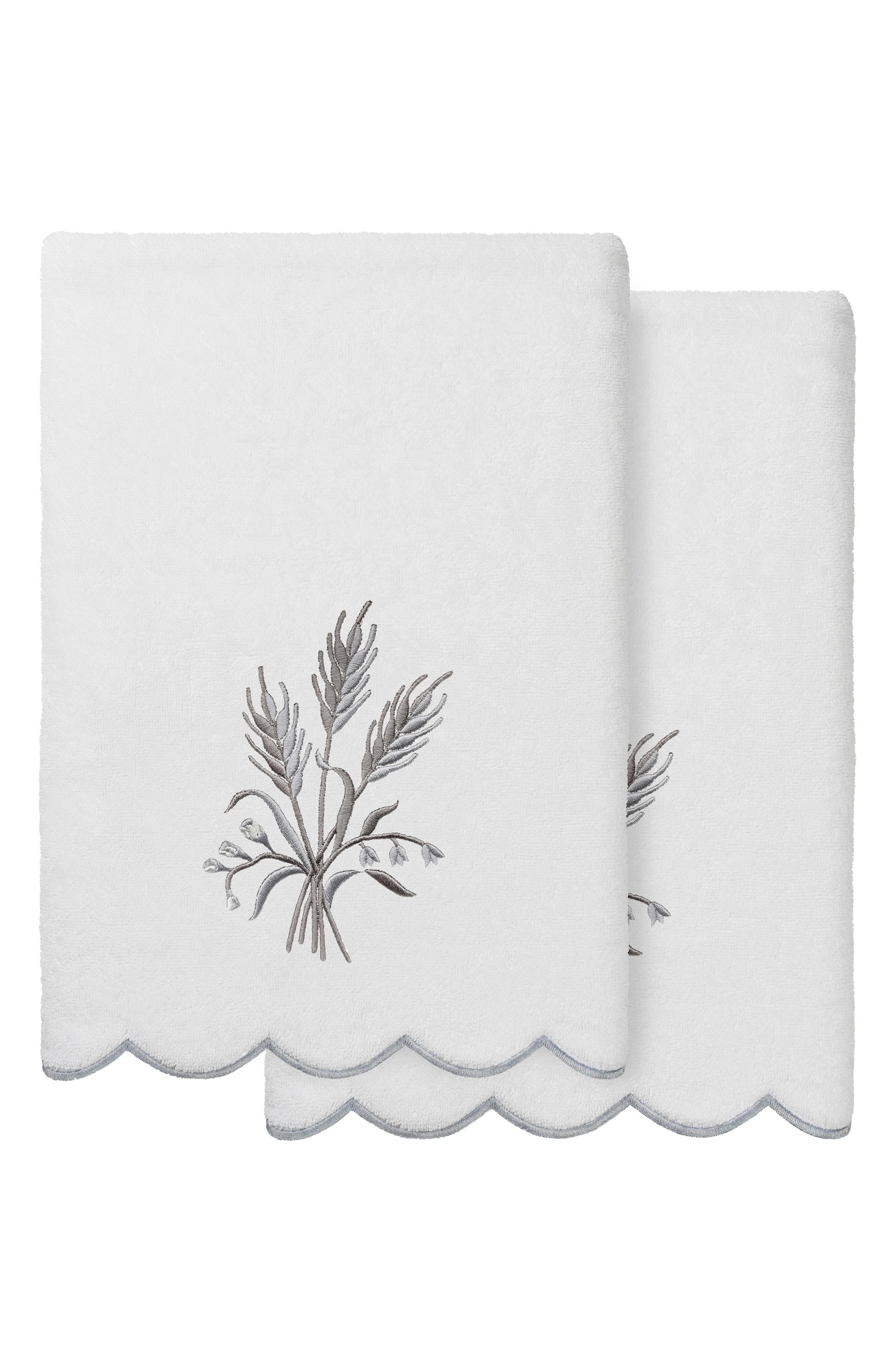 2-Piece Witney Embroidered Turkish Cotton Bath Towel Set
