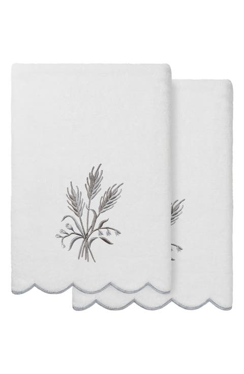 2-Piece Witney Embroidered Turkish Cotton Bath Towel Set