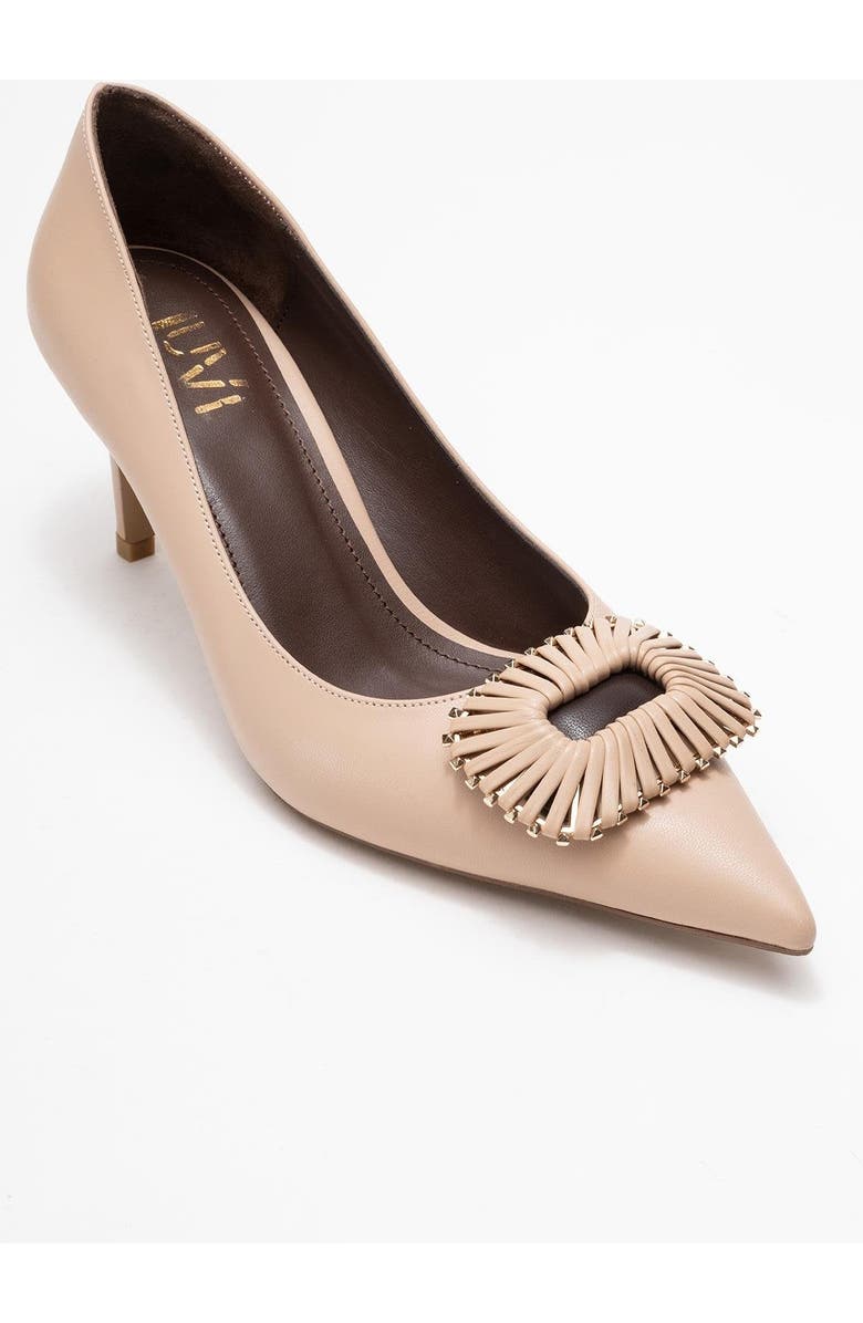 Prologue Shoes Great Buckle Pointed Toe Pump, Main, color, Beige