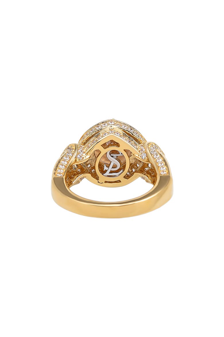 Round Cubic Zirconia Ring, Alternate, color, BROWN