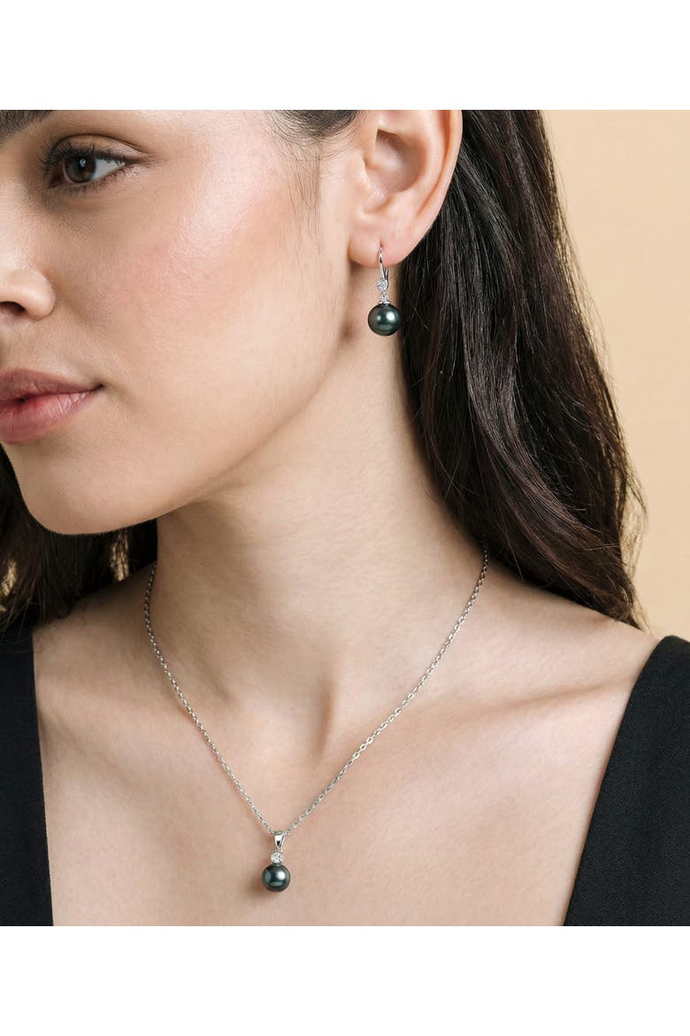 Tahitian South Sea Pearl & Diamond Michelle Jewelry Set, Alternate, color, White Gold