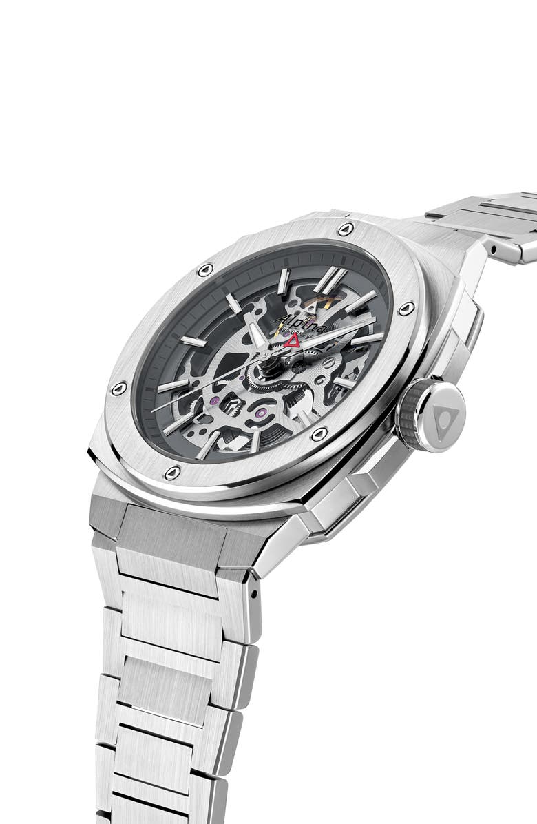 ALPINA Alpiner Extreme Skeleton Automatic Bracelet Watch, 39mm, Alternate, color,