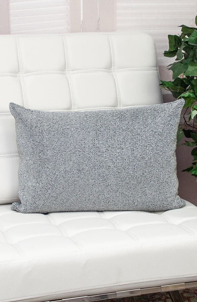 PARKLAND COLLECTION Aster Embellished Throw Pillow, Alternate, color, Silver