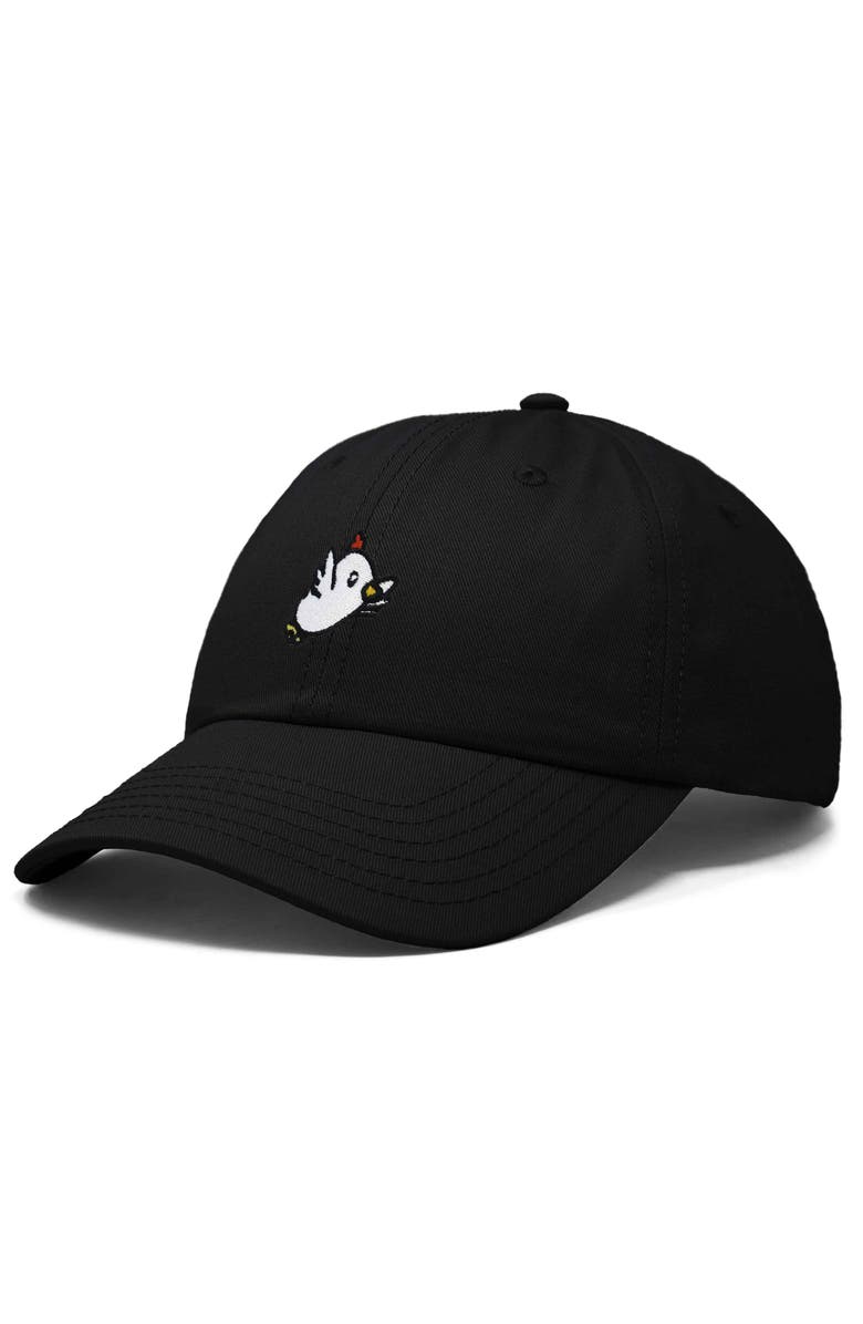 Dalix Chicken Embroidered Cotton Cap, Alternate, color, Black
