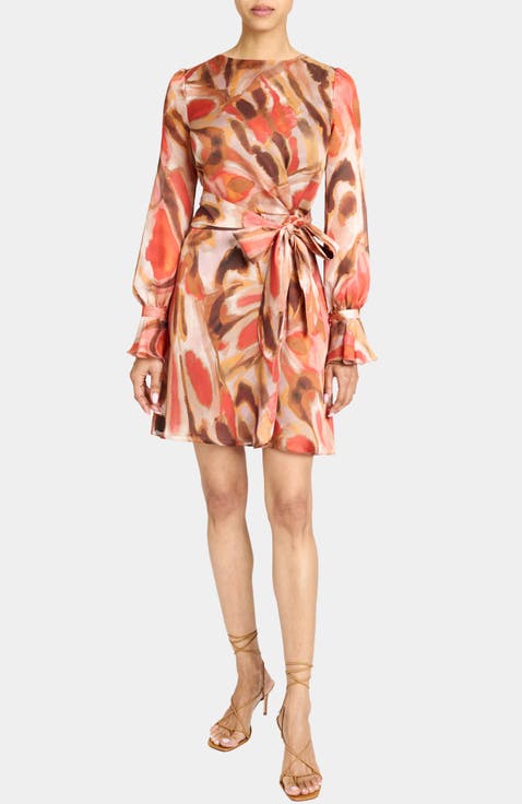 DAHLIA Long Ruffle Sleeve Dress