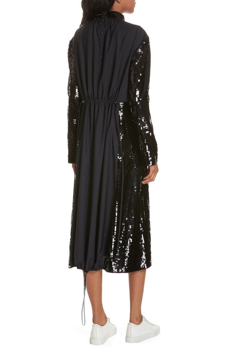 Avril Sequin Midi Dress, Alternate, color, BLACK/ NAVY MULTI