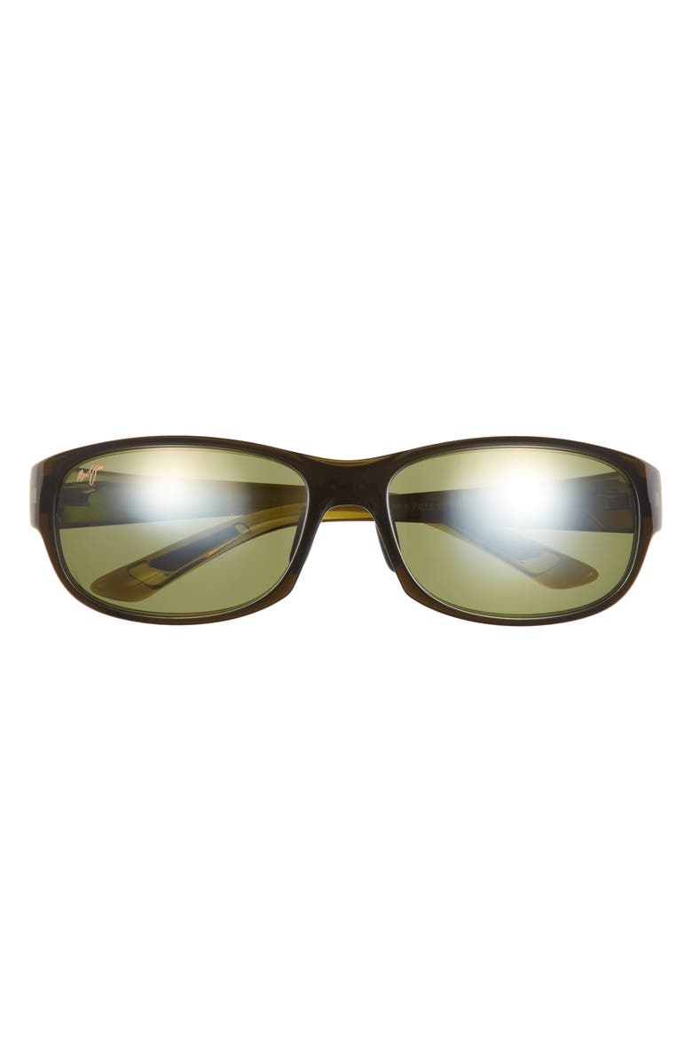 Maui Jim 63mm Oval Wrap Polarized Sunglasses, Main, color,