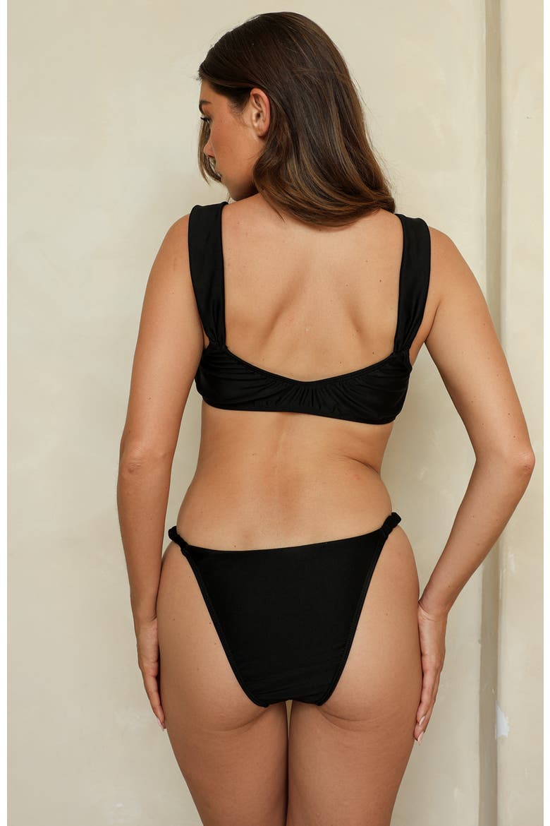 Romance Super Cheeky Bikini Bottom, Alternate, color, Black
