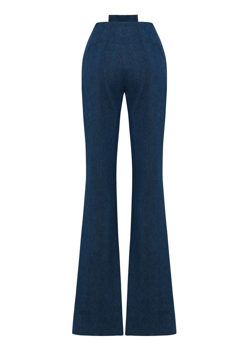 Sublime Denim Jean - High-Waisted Flared with Slits, Alternate, color, Deep Blue