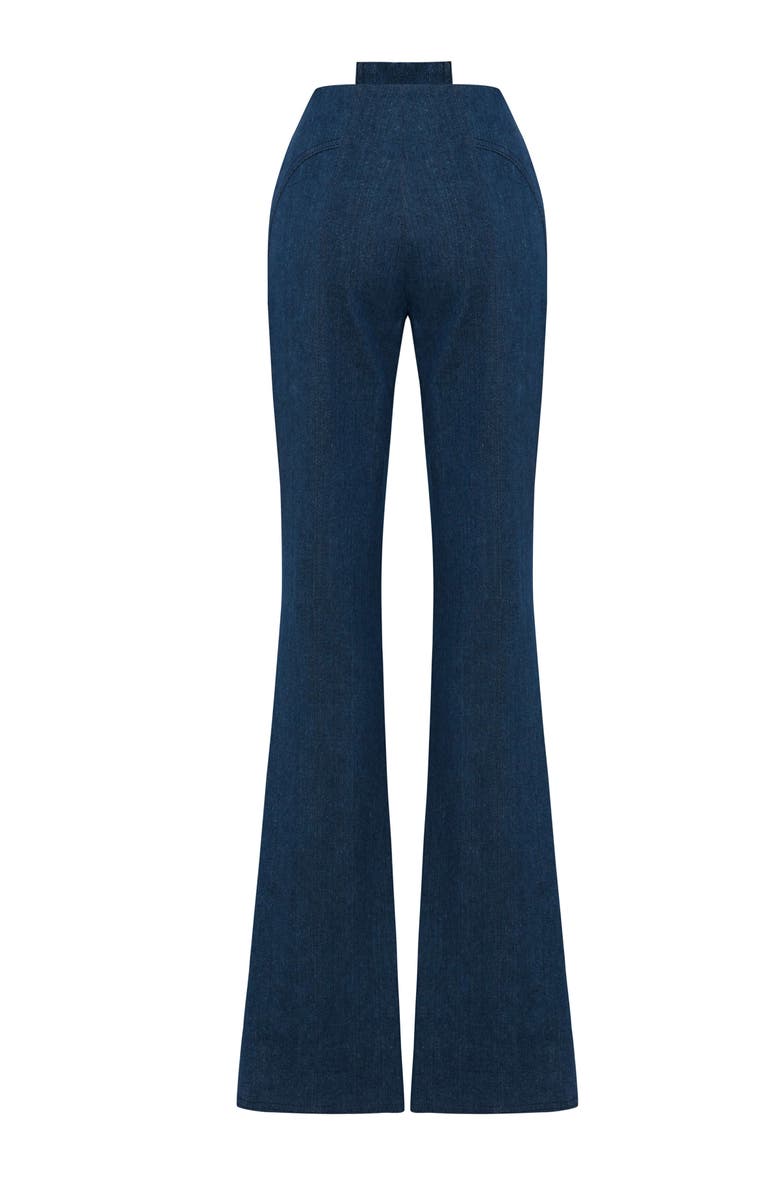 Jendue US Sublime Denim Jean - High-Waisted Flared with Slits, Alternate, color, Deep Blue