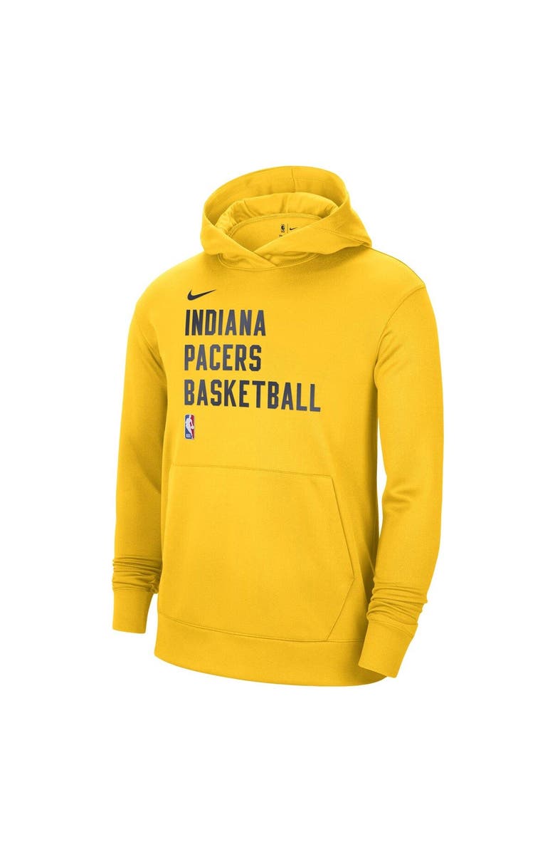 Nike Unisex Nike Gold Indiana Pacers 2023/24 Performance Spotlight On-Court Practice Pullover Hoodie, Alternate, color, 