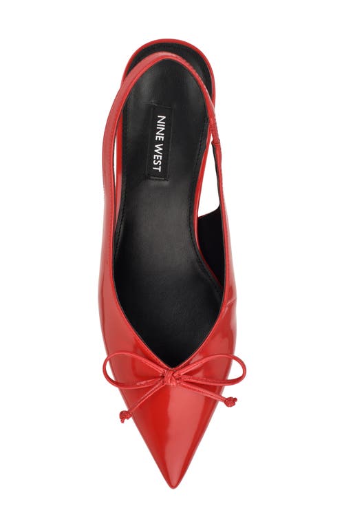 Nine West Evaa Slingback Pointed Toe Kitten Heel Pump In Red