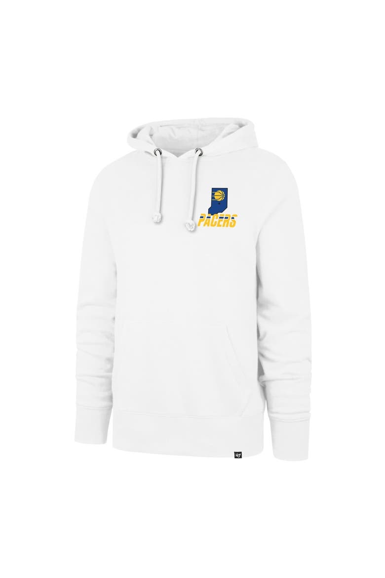 Men's '47 White Indiana Pacers 2025/26 City Edition Jab Step Headline Hoodie, Alternate, color, White