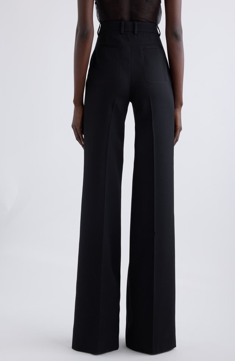 Chloé Wool Grain de Poudre Flare Leg Pants, Alternate, color, 