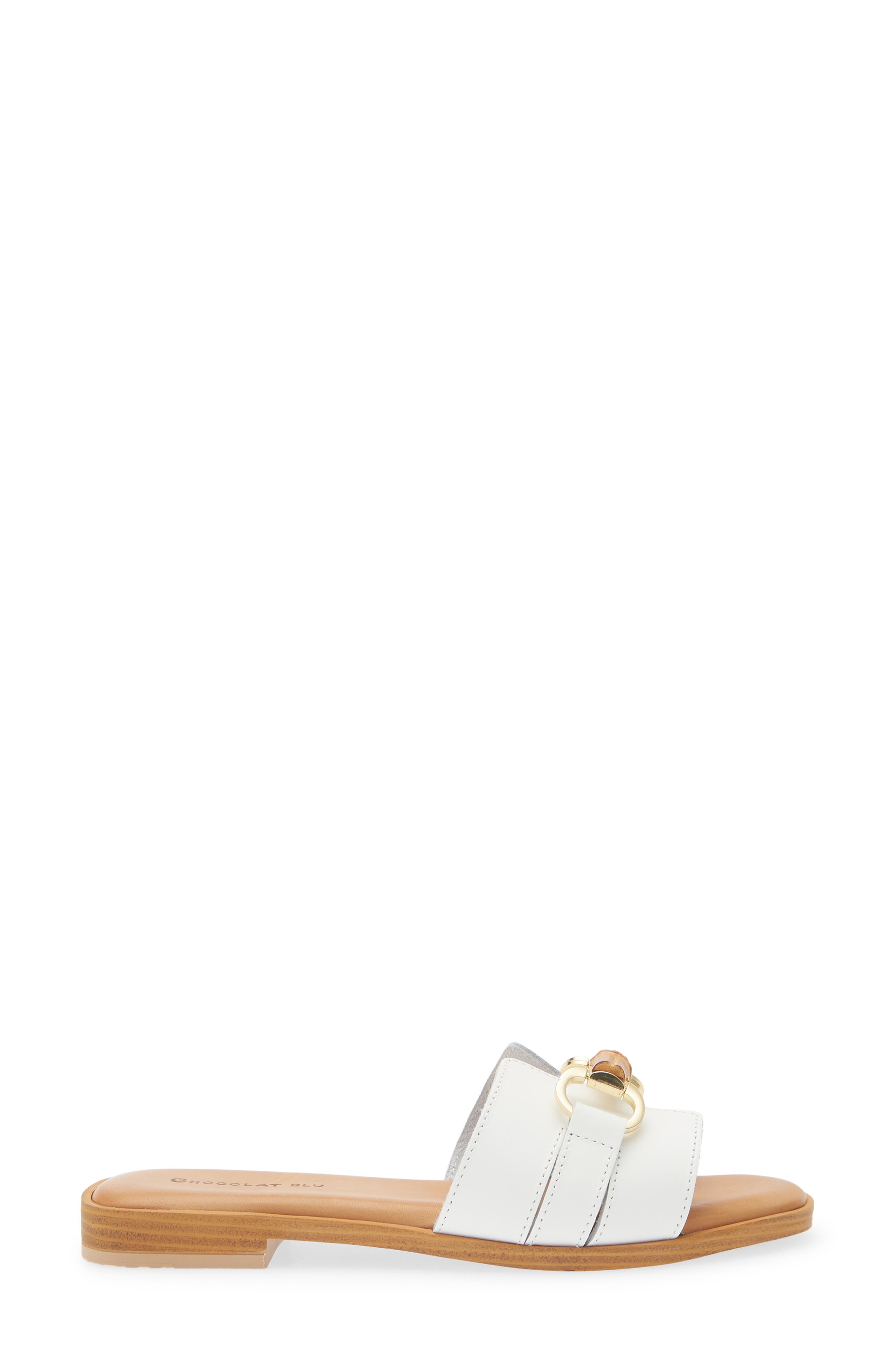Baz Slide Sandal, Alternate, color, WHITE LEATHER