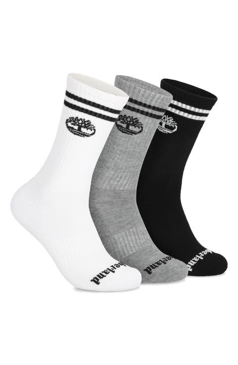 3-Pack Double Stripe & Tree Crew Socks
