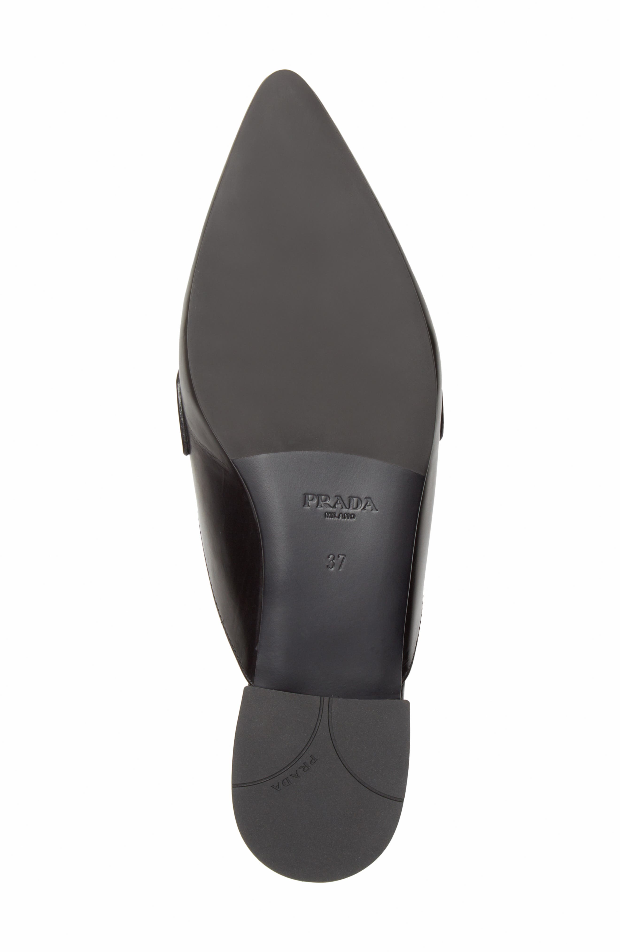 Logo Pointy Toe Loafer Mule, Alternate, color, BLACK
