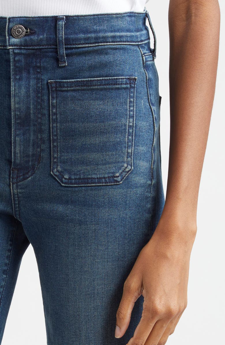 Veronica Beard Beverly Patch Pocket High Waist Skinny Flare Jeans, Alternate, color, 