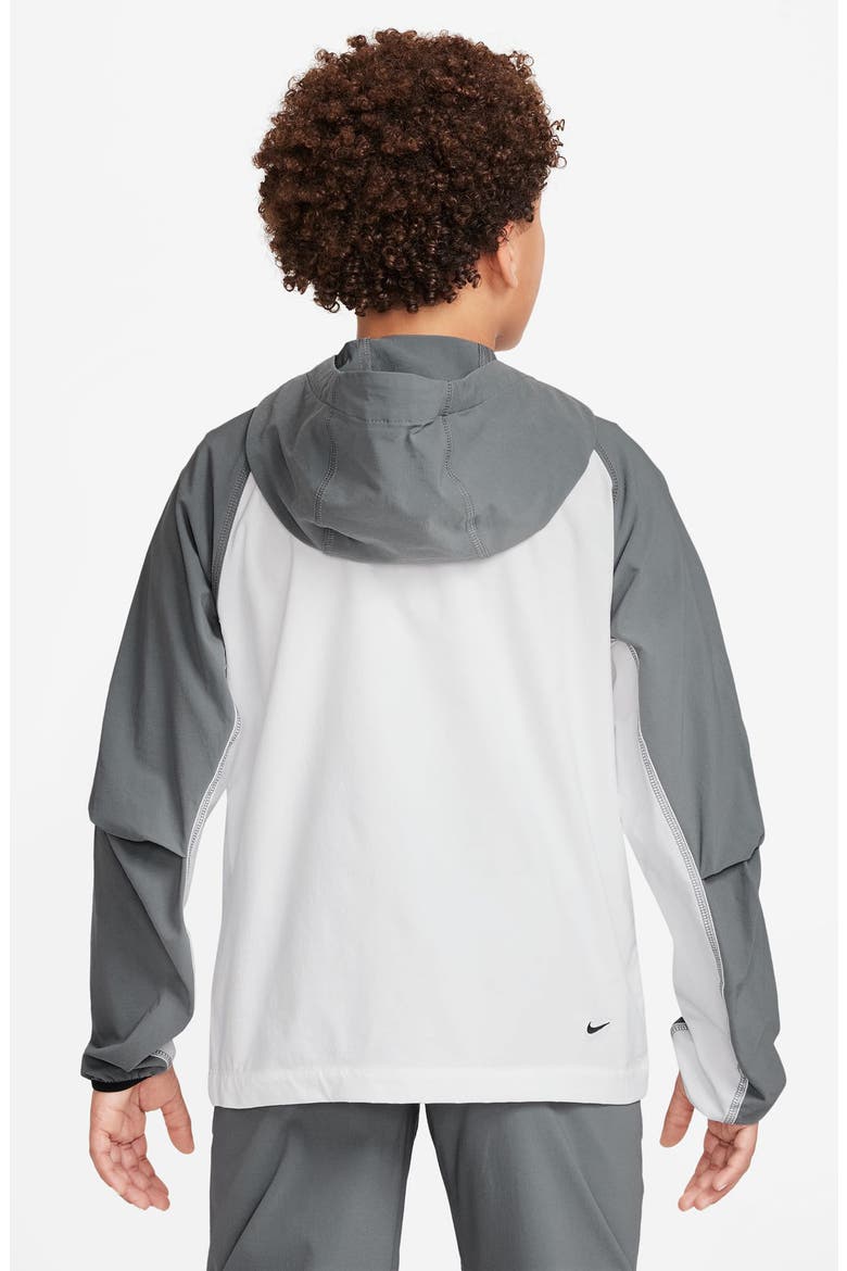 Tech Hooded Performance Zip Jacket, Alternate, color, WHITE/ SMOKE GREY/ BLACK