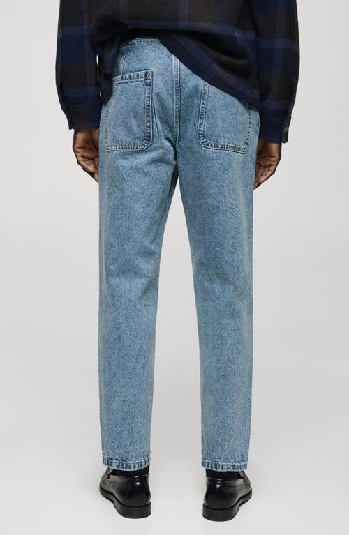 Mango Nonstretch Denim Straight Leg Jeans In Medium Blue
