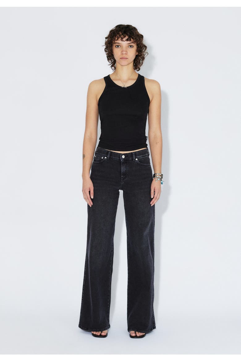Zila Mid Wide Jeans, Alternate, color, Black Mist