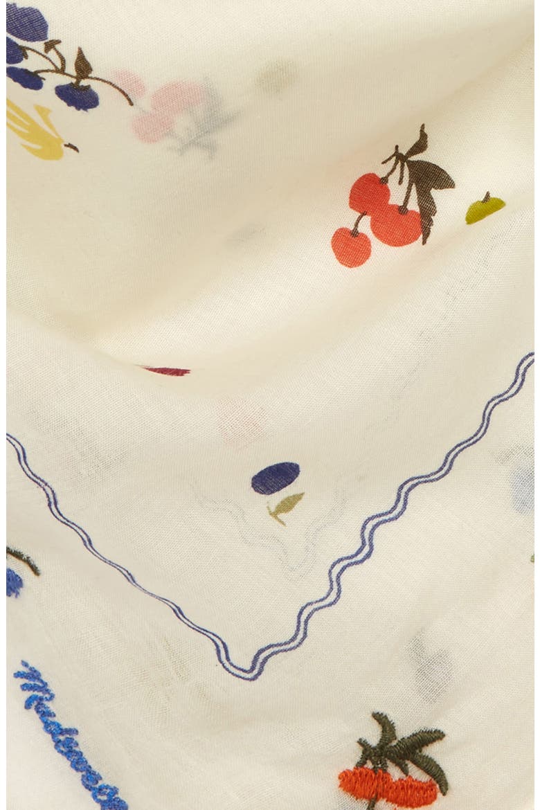 Bow Embroidered (Re)sourced Cotton Bandana, Alternate, color, ANTIQUE CREAM