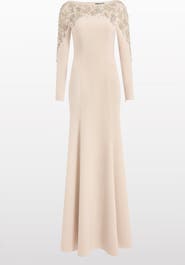 Jenny Packham Kelly Embellished Long-Sleeve Maxi Dress