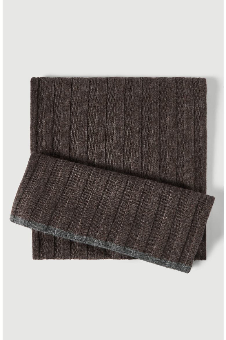 Cashmere rib knit scarf, Alternate, color, Pine Cone Brown