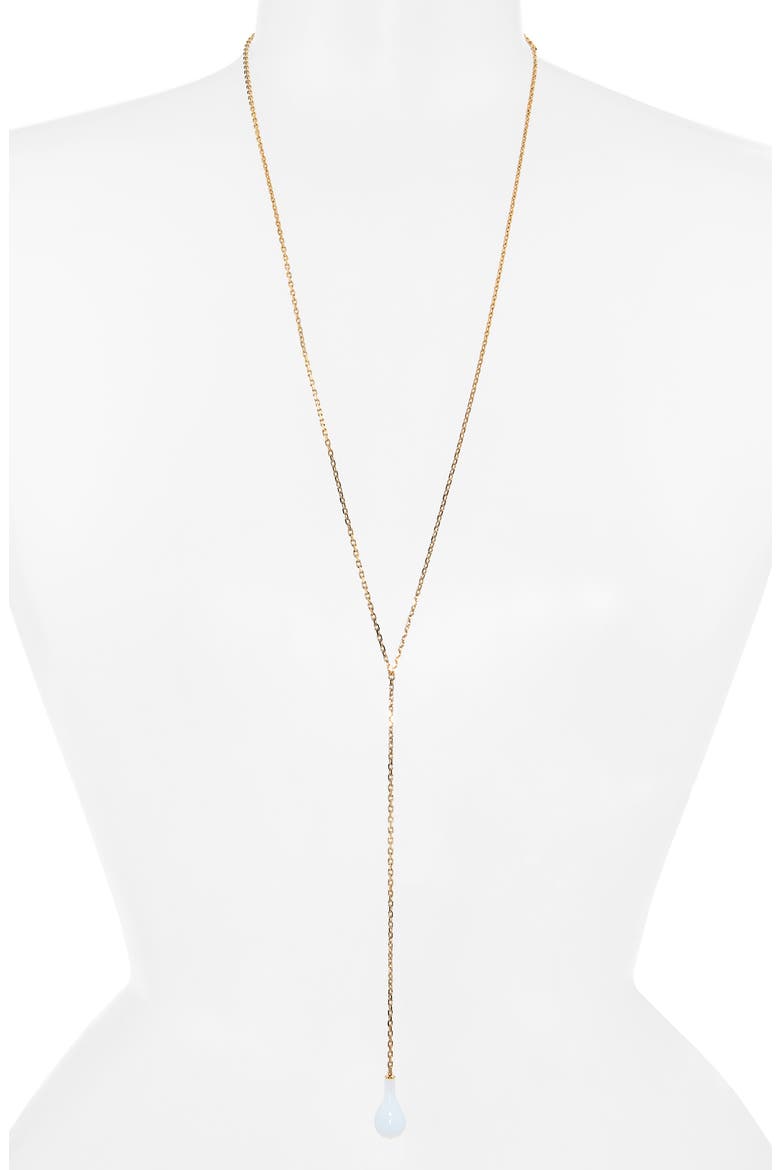 Crystal Drop Necklace, Alternate, color, WHITE/ GOLD