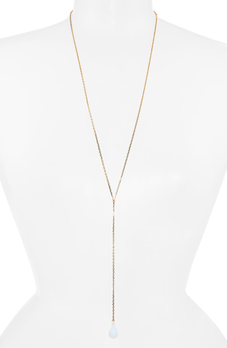 TOTEME Crystal Drop Necklace, Alternate, color, White/ Gold