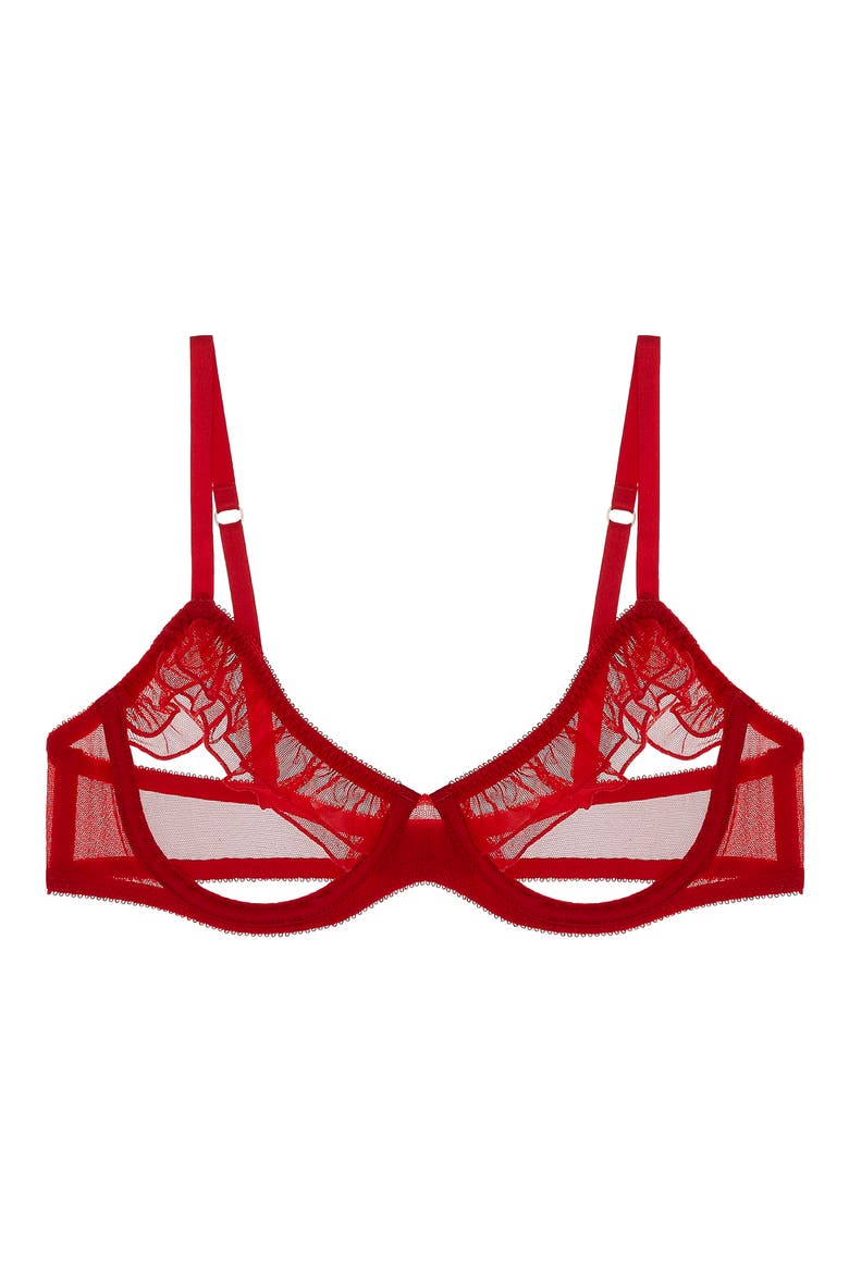 Odette Open Cup Underwire Bra, Main, color, SCARLET