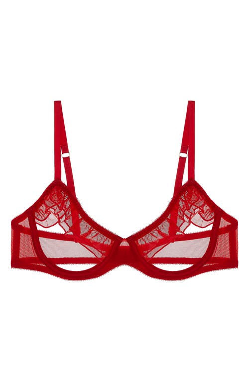 JOURNELLE Odette Open Cup Underwire Bra in Scarlet at Nordstrom, Size Small