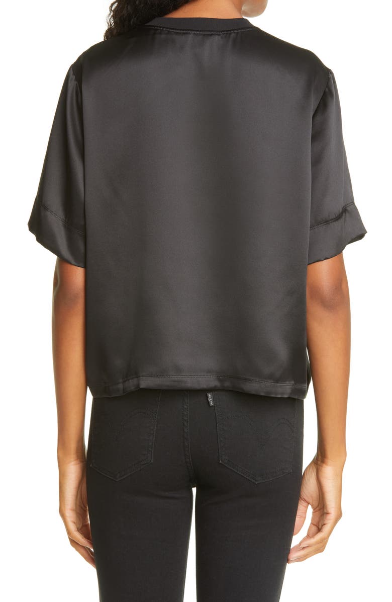 ATM Anthony Thomas Melillo Boy Cut Silk Charmeuse T-Shirt, Alternate, color, 