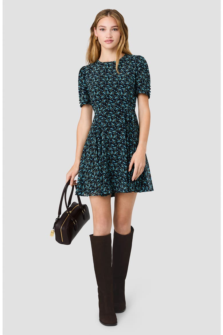 Marina Ditsy Floral Chiffon Minidress, Alternate, color, LUCIA DITSY FLEUR