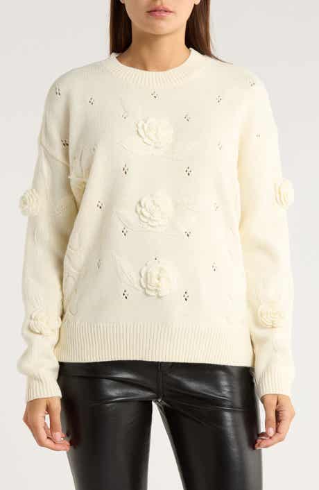 INTERNATIONAL DESIGNER Appliqué Crewneck Sweater