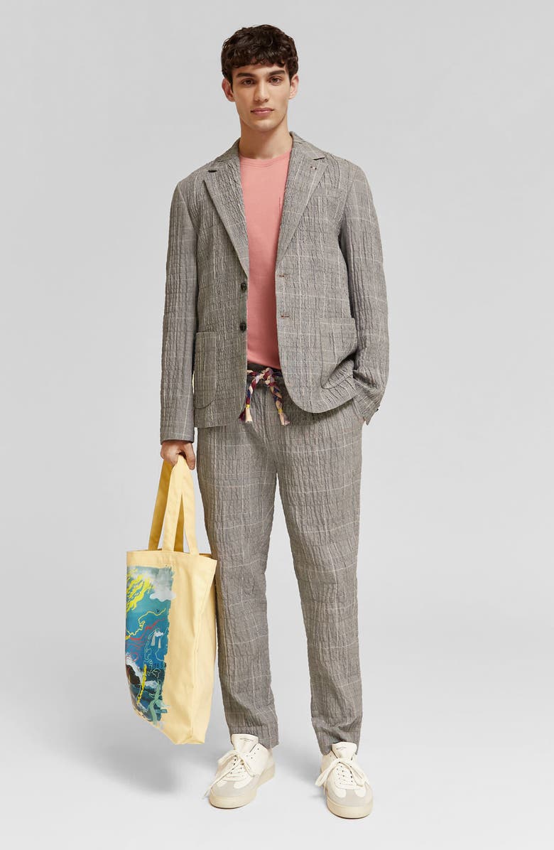 Scotch & Soda Checked Cotton Blend Seersucker Sport Coat, Alternate, color, 