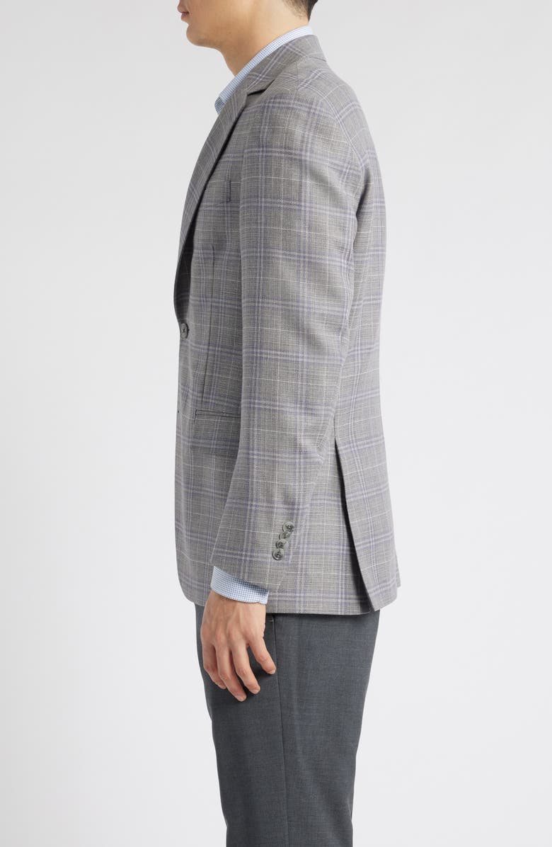 Peter Millar Flynn Classic Fit Plaid Wool Sport Coat, Alternate, color, Light Grey